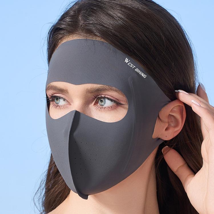 WEST BIKING Sports Cycling Face Mask Ice Silk Breathable Sun Protection Mask, Size: One Size(Dark Gray)