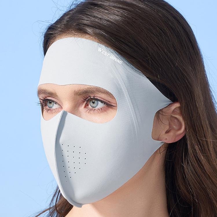 WEST BIKING Sports Cycling Face Mask Ice Silk Breathable Sun Protection Mask, Size: One Size(Gray)