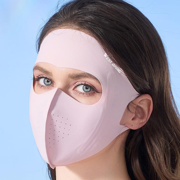 WEST BIKING Sports Cycling Face Mask Ice Silk Breathable Sun Protection Mask, Size: One Size(Pink)