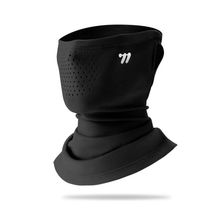 WEST BIKING Winter Ear-Loop Face Mask Double Layer Fleece Windproof Neck Gaiter for Cycling, Size: Free Size(Black)