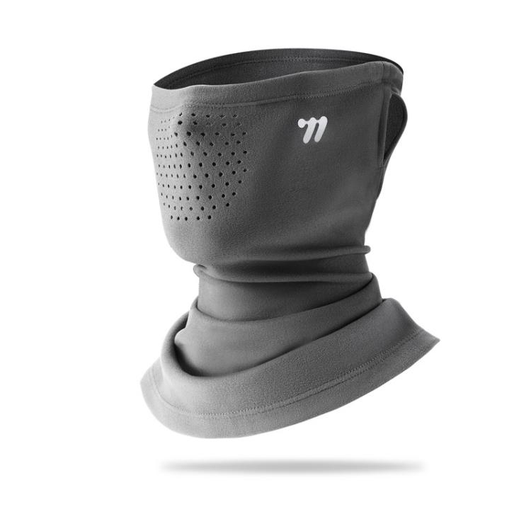 WEST BIKING Winter Ear-Loop Face Mask Double Layer Fleece Windproof Neck Gaiter for Cycling, Size: Free Size(Deep Gray)