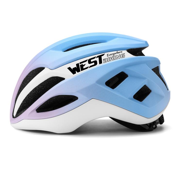 WEST BIKING Youth Bike Helmet for Road & Mountain Cycling with Anion Liner, Magnetic Buckle, Size: 48-52cm(Blue Pink)
