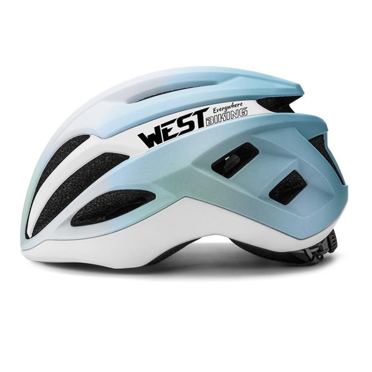 WEST BIKING Youth Bike Helmet for Road & Mountain Cycling with Anion Liner, Magnetic Buckle, Size: 48-52cm(Light Blue)