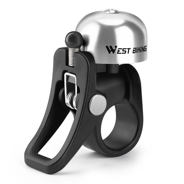 WEST BIKING YP0706058 Bicycle Aluminum Bell Folding Bike Mountain Bike Riding Bell Equipment(Silver)