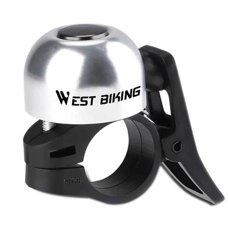 WEST BIKING YP0706059 Loud Bicycle Bell Thumb Bell For Folding Bikes Mountain Bikes Cycling Bell Gear(Silver Black)