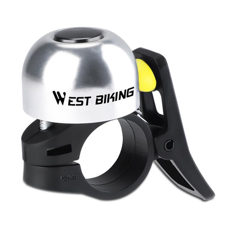WEST BIKING YP0706059 Loud Bicycle Bell Thumb Bell For Folding Bikes Mountain Bikes Cycling Bell Gear(Silver Yellow)