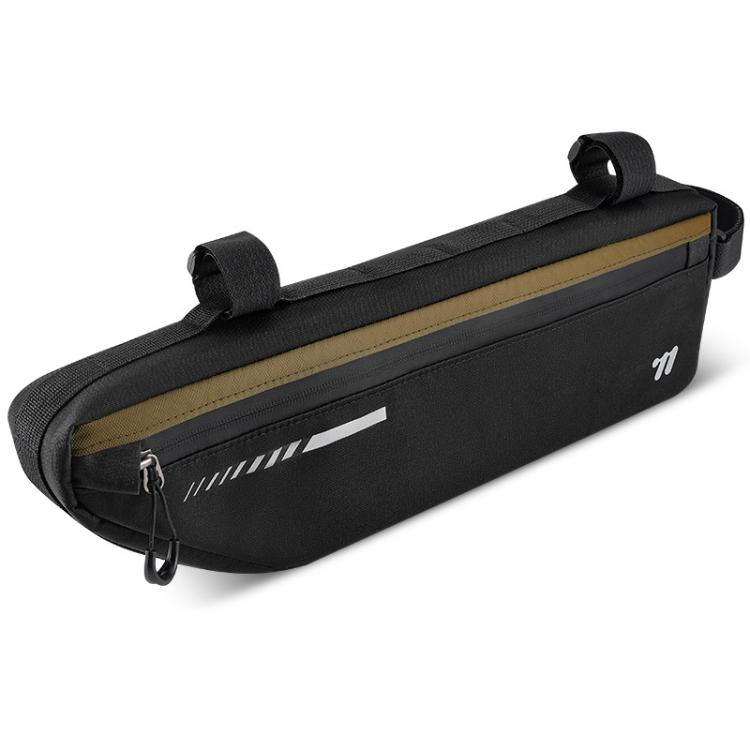 WEST BIKING YP0707415 Bicycle Top Tube Bag Mountain Road Bikes Large Capacity Front Tube Bag(Black Brown)