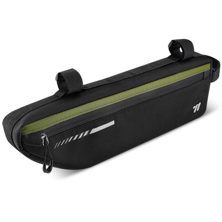 WEST BIKING YP0707415 Bicycle Top Tube Bag Mountain Road Bikes Large Capacity Front Tube Bag(Black Green)