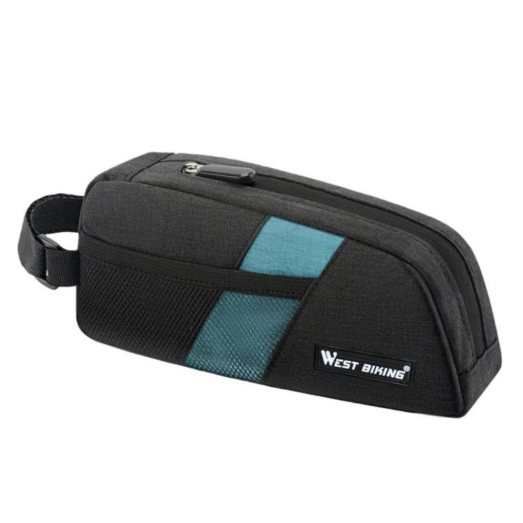 WEST BIKING YP0707429 Portable Large-Capacity Bike Top Tube Bag Road Bike Cycling Gear(Black Blue)