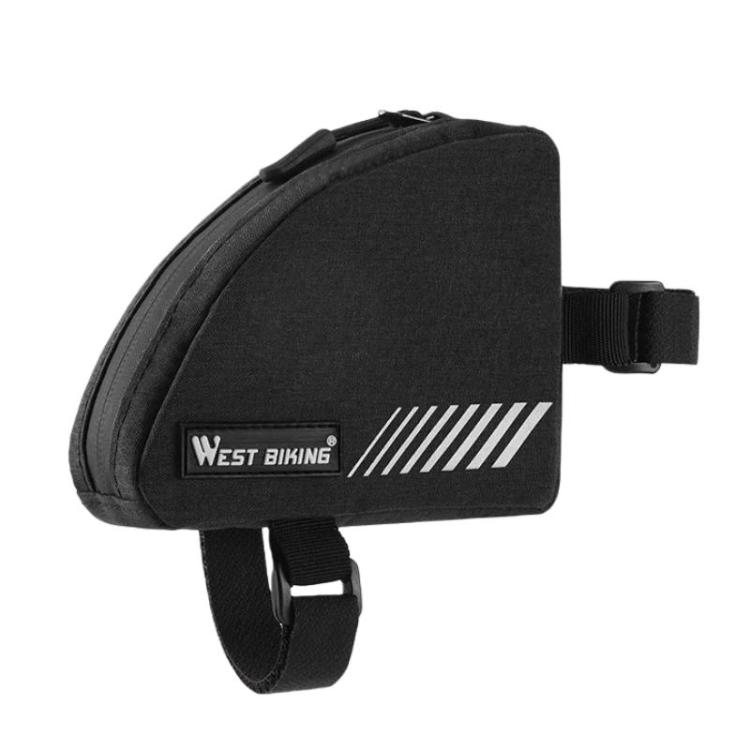 WEST BIKING YP0707430 Bike Portable Top Tube Bag Cycling Triangle Storage Bag(Black)
