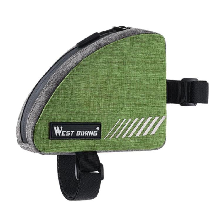 WEST BIKING YP0707430 Bike Portable Top Tube Bag Cycling Triangle Storage Bag(Green)