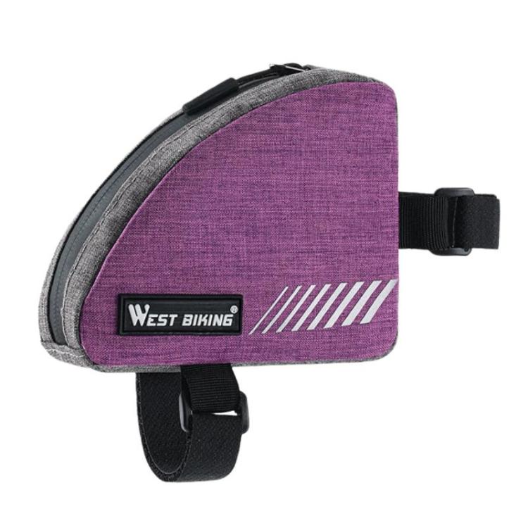WEST BIKING YP0707430 Bike Portable Top Tube Bag Cycling Triangle Storage Bag(Purple)