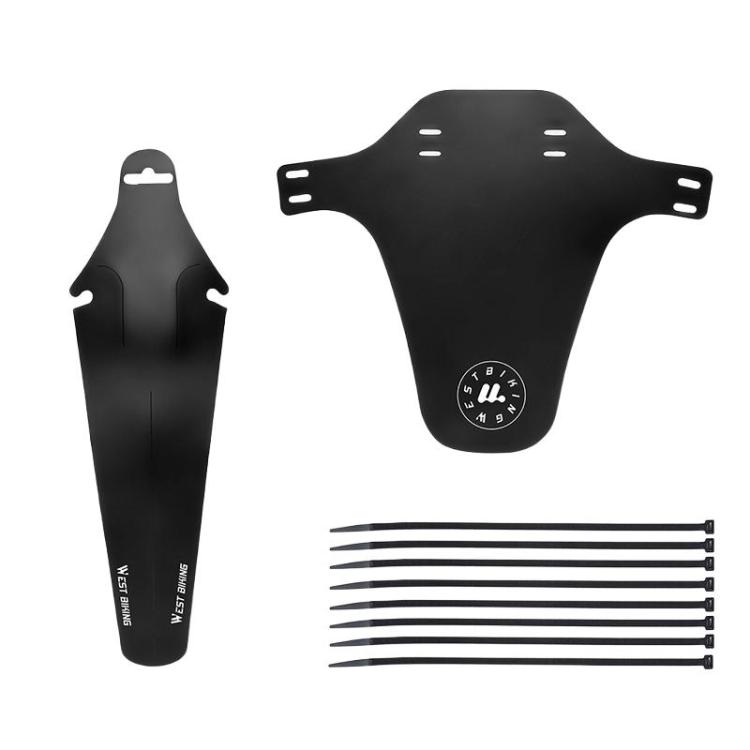 WEST BIKING YP0714043 Bicycle Front And Rear Fenders MTB Mountain Bike Fork Mudguard(Black)