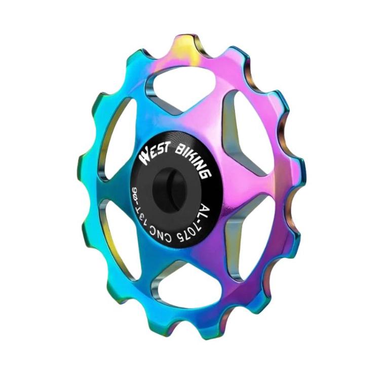WEST BIKING YP0719490 Bike Jockey Wheel With Metal Bearings Road Bike Rear Derailleur Jockey Wheel, Spec: 13T Colorful