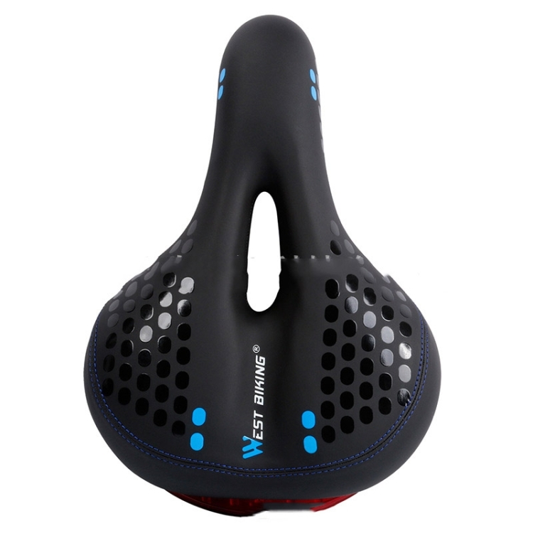 WEST BIKING YP0801083 Bicycle Taillight Thickened Soft And Comfortable Mountain Bike Seat Cushion(Black Blue)