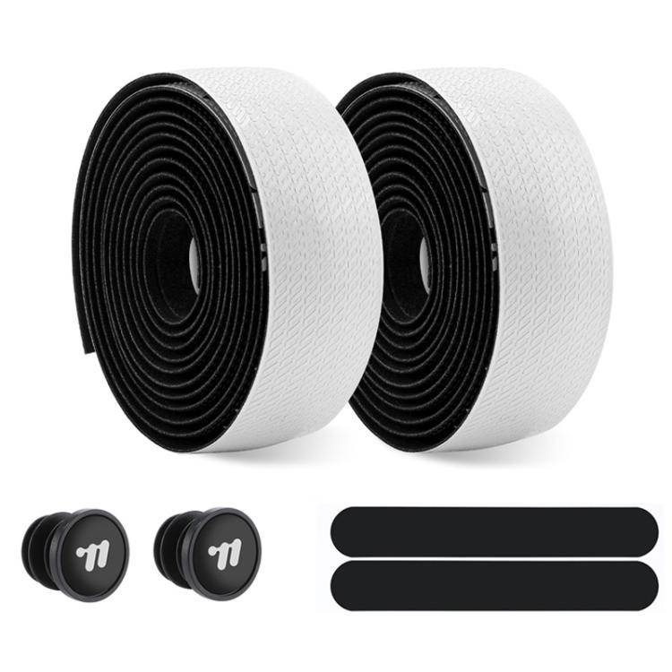 WEST BIKING YP0804093 1pair Bicycle Gradient Wear-Resistant Handlebar Tape Anti-Slip Shock-Absorbing Road Bike Handle Wrap(Black White)