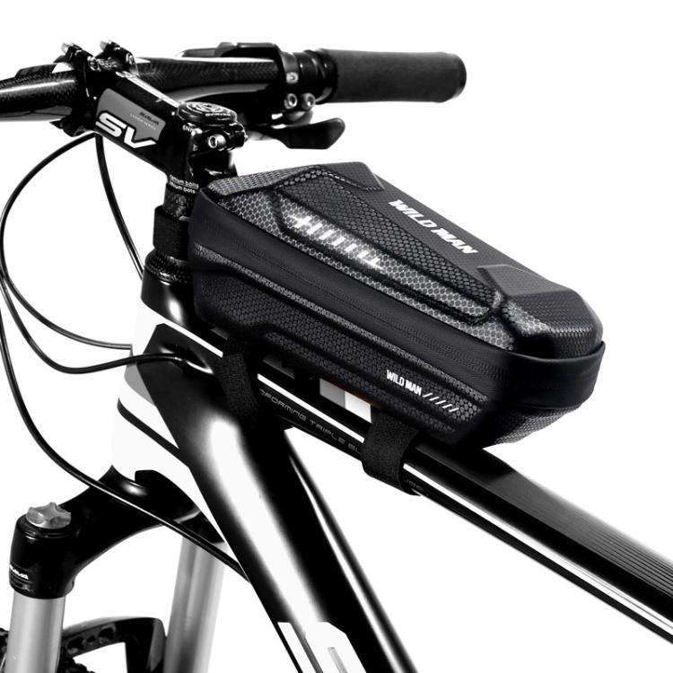WILD MAN ES5 Basic Mountain Bicycle EVA Hard Shell Bag Bike Front Top Tube Bag(Black)