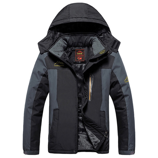 Winter Fleece Military Jackets Men Windproof Waterproof Outwear Parka Windbreaker Warm Coat, Size:XXXXXXXXL(Black)
