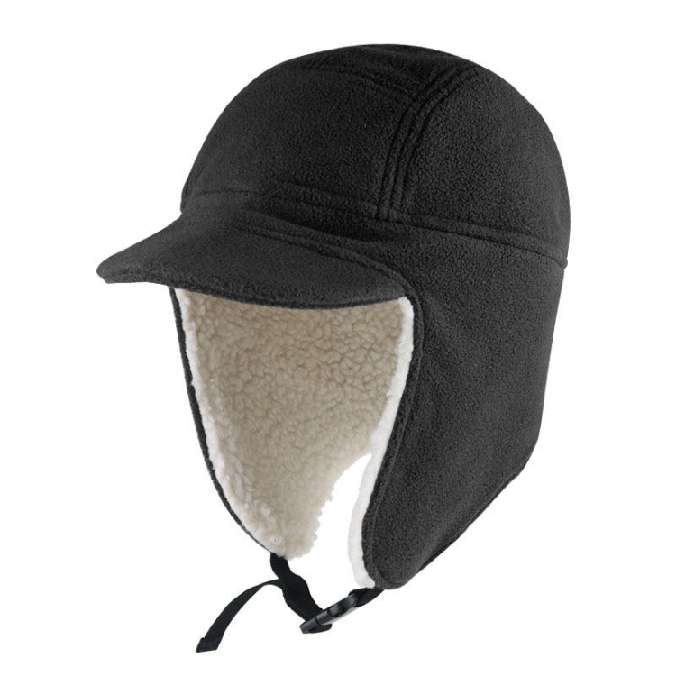 Winter Warm Windproof Hat Outdoor Protection Ears Thick Soft Eaves Duck Tongue Hat(Black)
