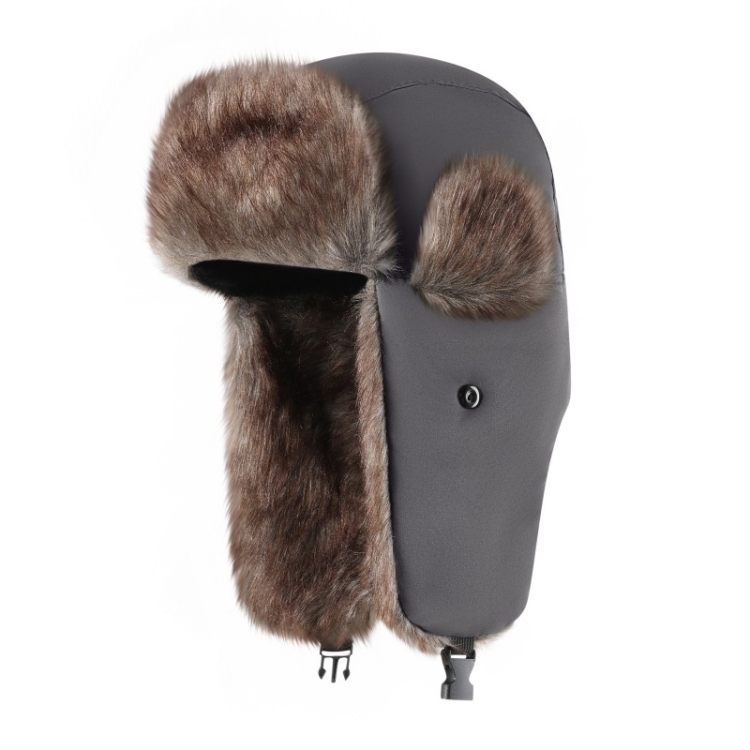 Winter Waterproof Warm Hat Outdoor Ear Protection Hat Ski Cap(Gray)