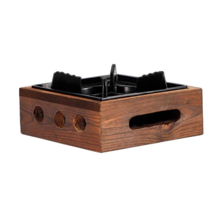 WJ Three-Hole Alcohol Stove Base Aluminum Alloy Square Stove & Dry Pot Stove, Size: Large