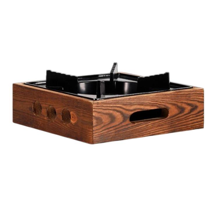 WJ Three-Hole Alcohol Stove Base Aluminum Alloy Square Stove & Dry Pot Stove, Size: Small