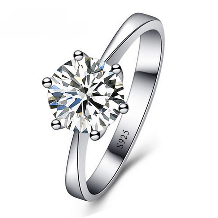 Woman CZ Crystal Wedding Engagement Finger Rings Super Shinning Cubic Zirconia Fine Jewelry, Ring Size:7