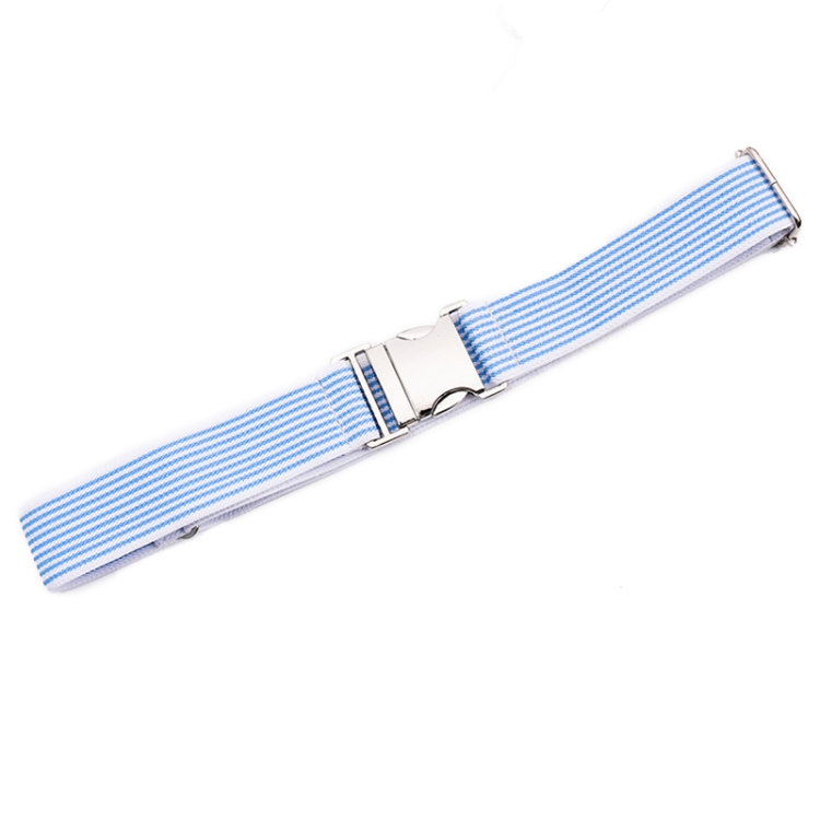 Women And Men Striped Waist Belt Alloy Buckle Adjustable Stretch Woven Elastic Belt(Sky Blue)