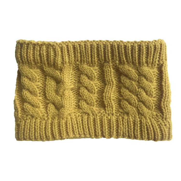 Women Autumn / Winter Topless Twist Knit Wool Warm Hat Headband Earmuffs(Ginger)