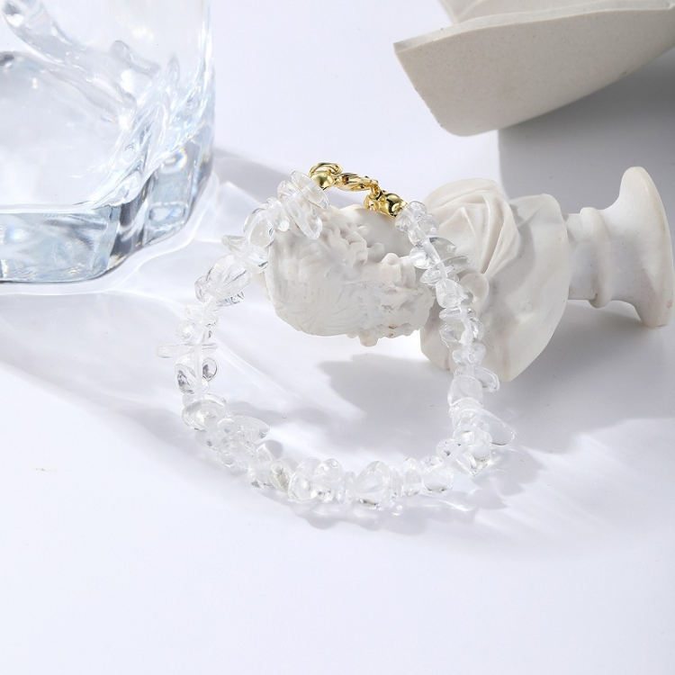 Women Boho Natural Gravel Beaded Bracelet Anklet(S2211-15 Transparent Color)