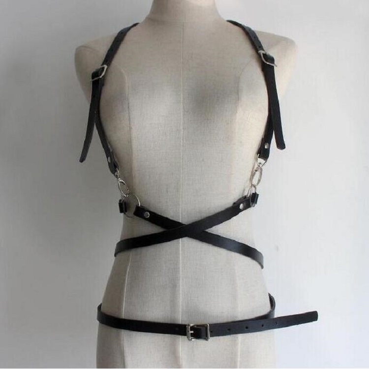 Women Braces + Waistband Integrated Personality Clothing Accessories(Black)