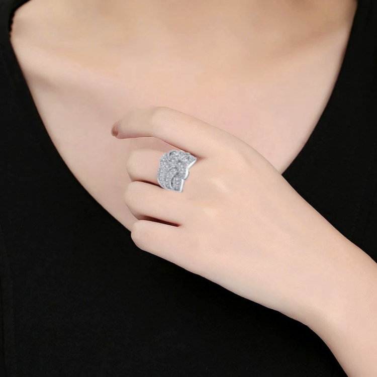 Women Fashion Luxury Zircon Stone Rings, Ring Size:9