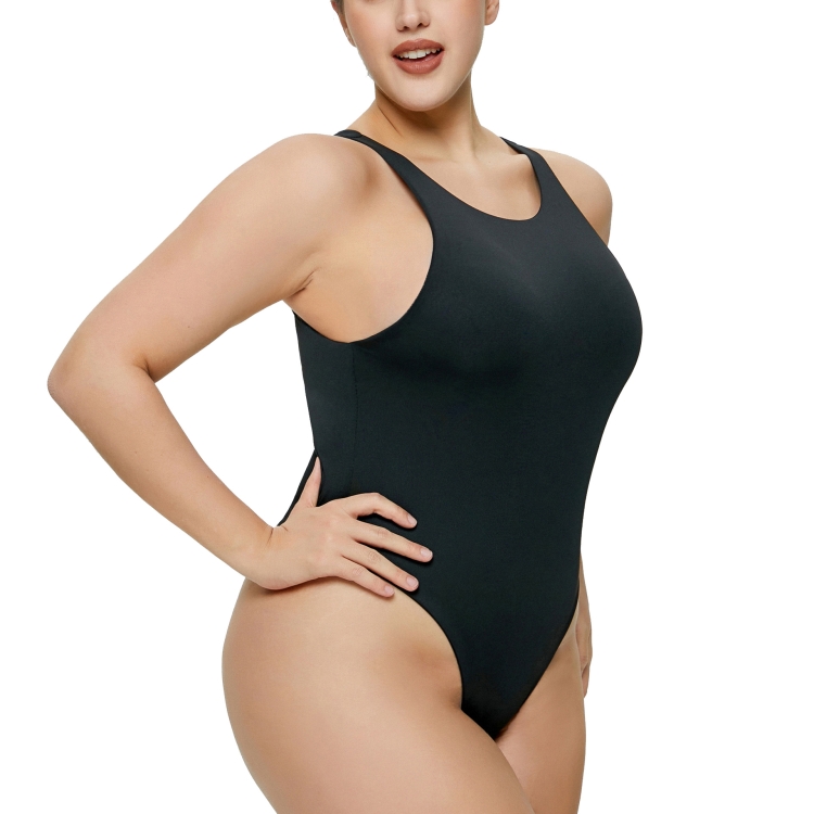 Women Sexy Sleeveless Slim Bodysuit Vest Jumpsuit, Size: M(Black)