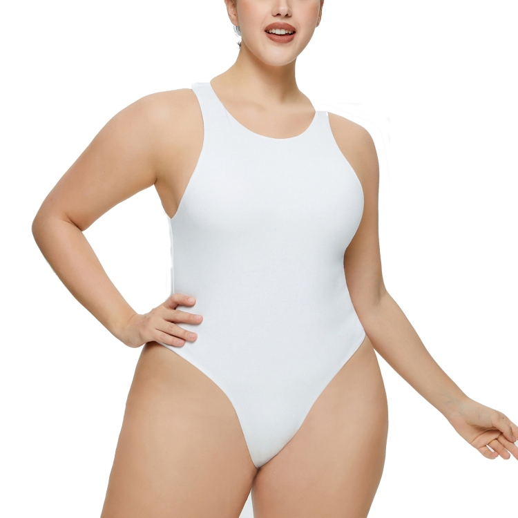 Women Sexy Sleeveless Slim Bodysuit Vest Jumpsuit, Size: XL(White)