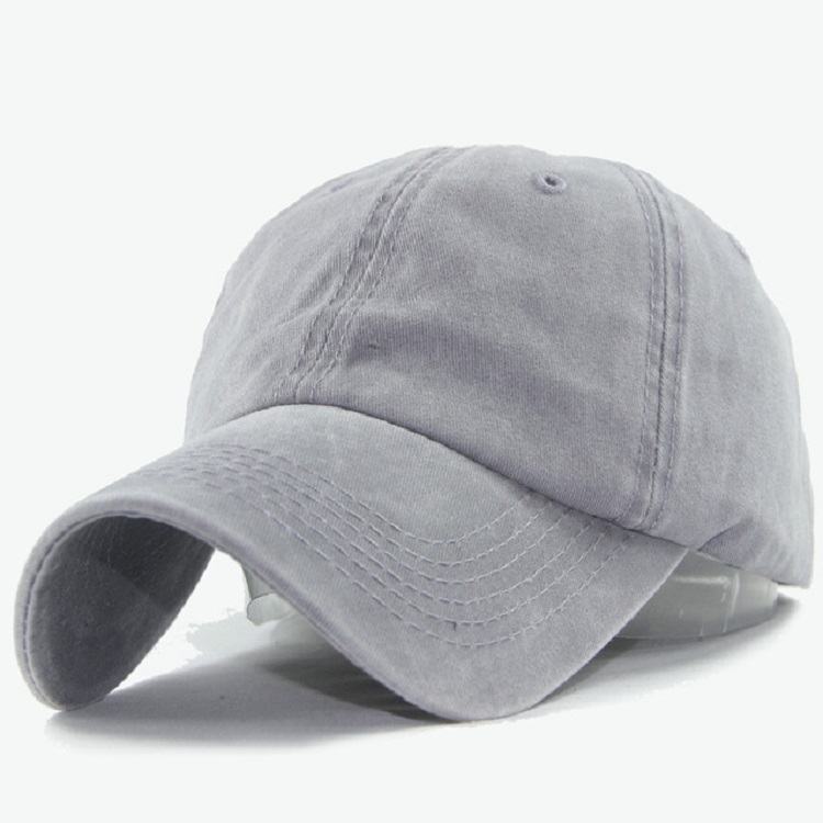 Women Solid Color Washable Purified Cotton Baseball Cap Hip Hop Hat, Size:Adjustable 50-60cm(Gray)