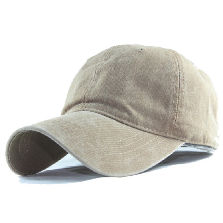 Women Solid Color Washable Purified Cotton Baseball Cap Hip Hop Hat, Size:Adjustable 50-60cm(Khaki)