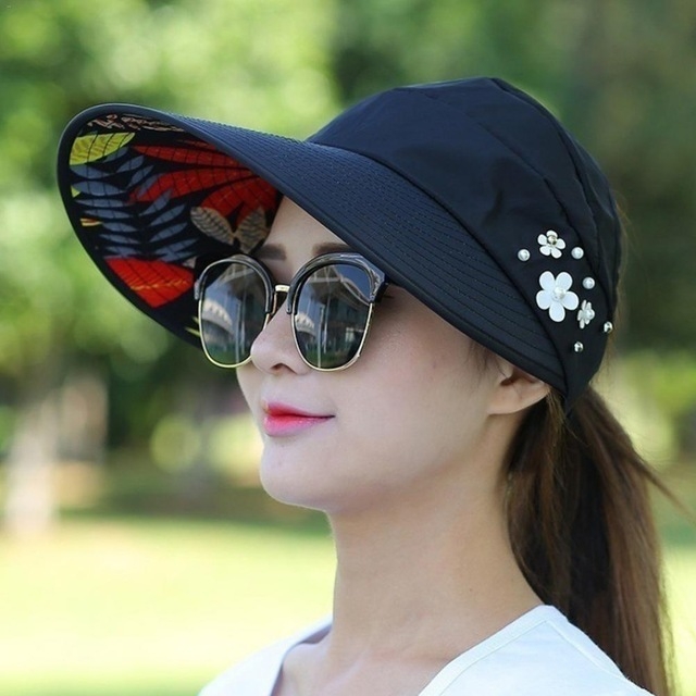 Women Summer Casual Going Out Ultraviolet-proof Korean Style Folded Sun Block Hat Breathable And Light