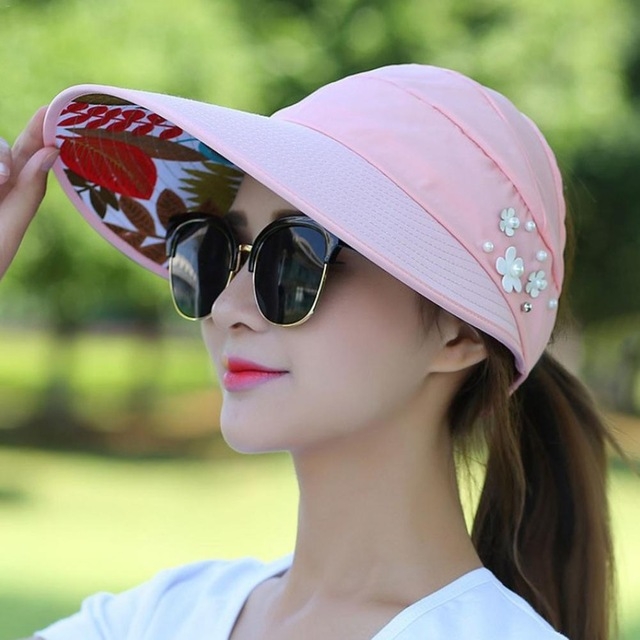 Women Summer Casual Going Out Ultraviolet-proof Korean Style Folded Sun Block Hat Breathable And Light