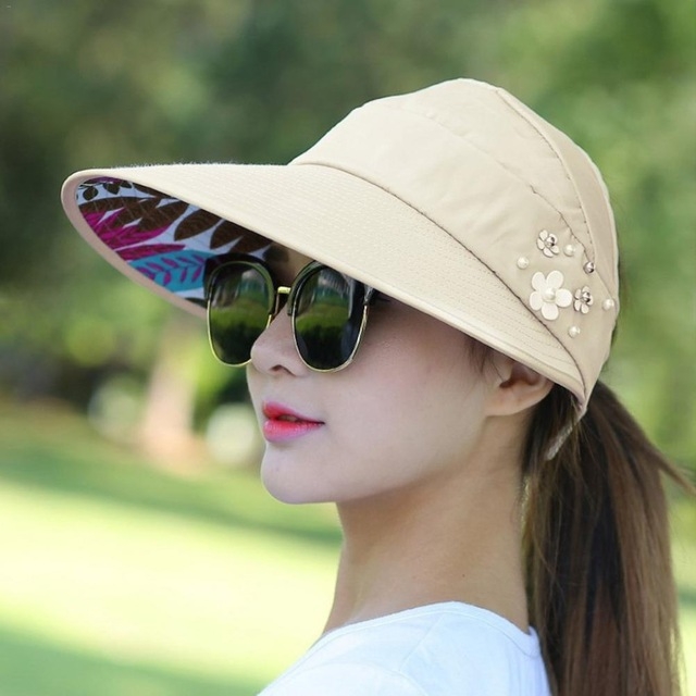 Women Summer Casual Going Out Ultraviolet-proof Korean Style Folded Sun Block Hat Breathable And Light