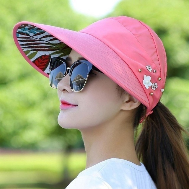 Women Summer Casual Going Out Ultraviolet-proof Korean Style Folded Sun Block Hat Breathable And Light