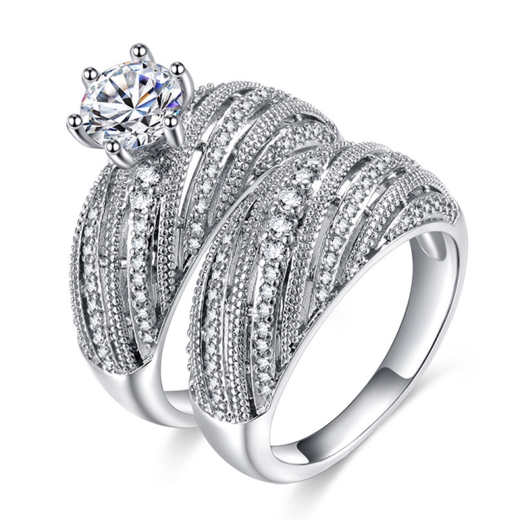 Women Vintage Diamond Wedding Ring, Size:8