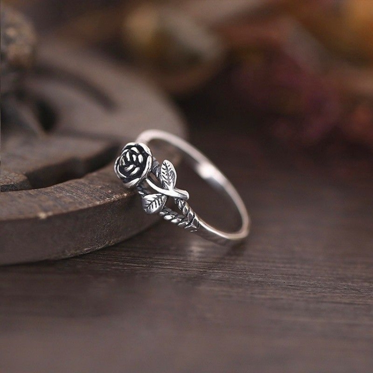 Women Vintage Rose Simple Engagement Ring Jewelry Fashion Jewelry, Ring Size:10