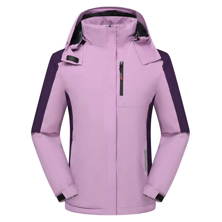 Women Winter Fleece Windproof Warm Jacket Outdoor Waterproof Breathable Mountaineering Clothing, Size: XL(Purple)