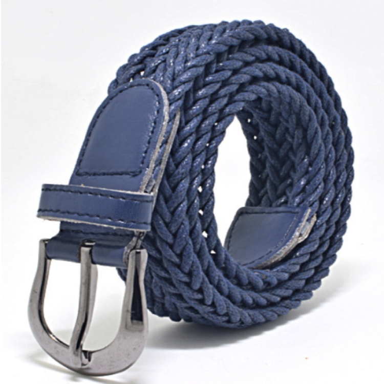 Womens Brief Knitted Candy Colors Braid Belt Female Belt For Dress, Belt Length:105-110cm(blue)
