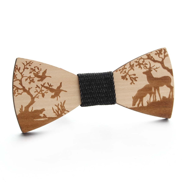 Wooden Bow Tie Men Bow Clothing Decoration, Color: Elk Black