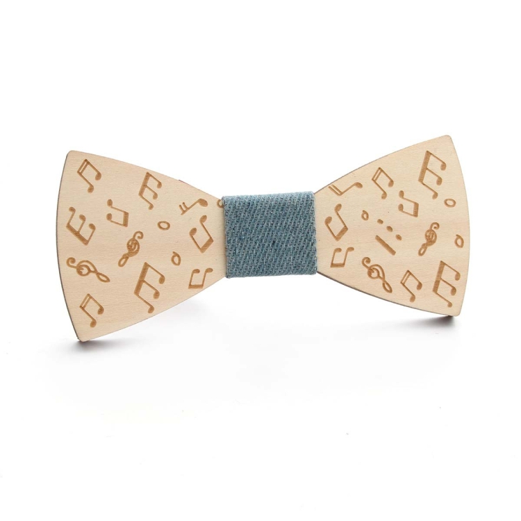 Wooden Bow Tie Men Bow Clothing Decoration, Color: Music Blue