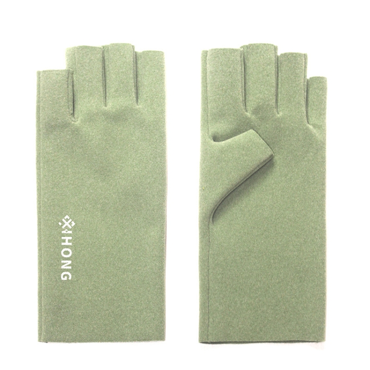 WST-41 Winter Thin Flannel Warm Finger Gloves Nail Protective Gloves, Spec: Finger (Green)