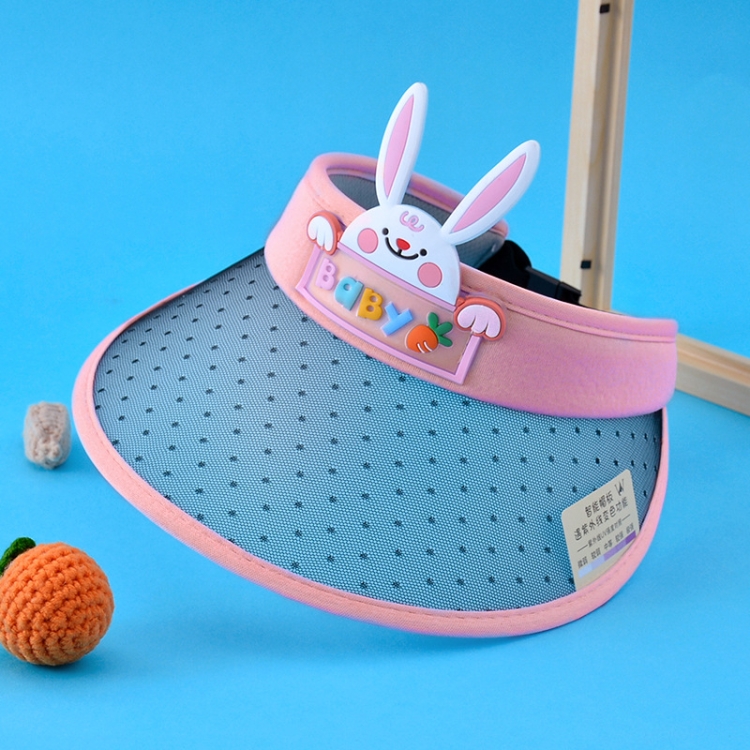 XBG-1024 Summer Children Color-changing Empty Top Hat Outdoor Sun Cap(Rabbit Pink)