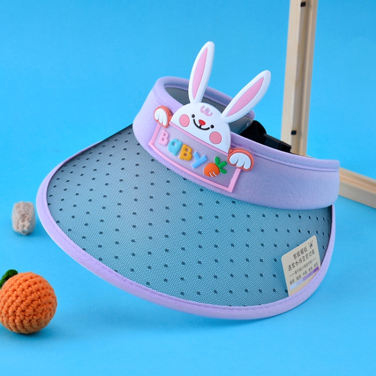XBG-1024 Summer Children Color-changing Empty Top Hat Outdoor Sun Cap(Rabbit Purple)