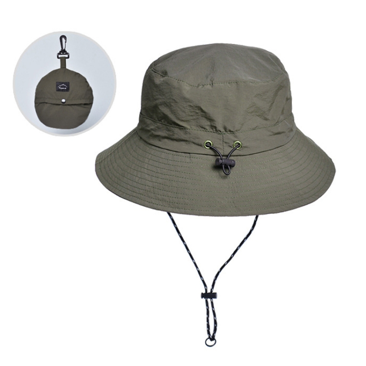 XBG-9225 Summer Waterproof Fisherman Hat Folding Storage Sun Protection Hat(Army Green)